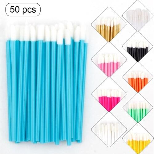 50pcs Makeup Brushes Disposable Lip Brush Gloss Wands Applicator Softly Mascara Lipstick Brush Cosmetics Women Accessories Tools