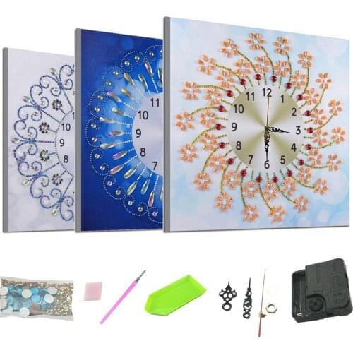 5D Clock Wall Clock Diamond Painting Set DIY Diamond Painting Clock Special-shaped Painting Room Home Wall Decoration