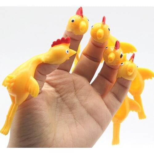 8 Pcs Catapult Turkey Funny Toy Set Chick Soft Rubber Launch Slingshot Yellow Chicken Toy New Strange Toy Student Gift Decompre