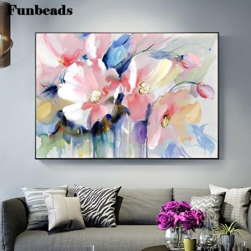 Full Square Round Drill 5D DIY Diamond Painting Abstract art flowers Embroidery Cross Stitch 5D Home Decor Gift FF539