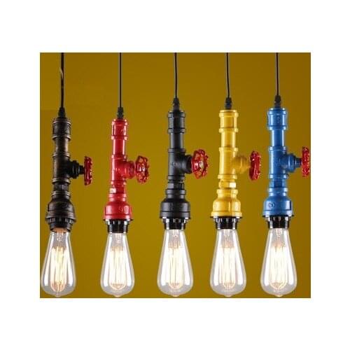 American Loft Style Water Pipe Pendant Light Industrial Vintage Lighting For Living Dining Room Bar Retro Hanging Lamp