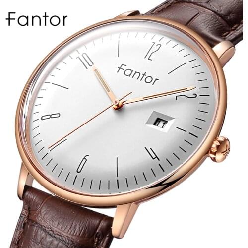 Fantor New Brand Business Men Watch Luxury Fashion Dress Quartz Wristwatch Mens Leather Strap Waterproof Relogio Masculino
