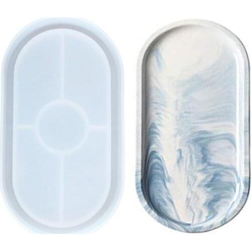 DIY Oval Mold Ashtray Mold Coaster Flexible Silicone Tray Mold Polygon Epoxy Resin Casting Molds For Jewelry Clay MoldsTools
