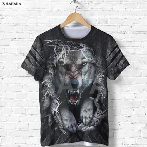 Angry Wolf Horse Hawaiian Tyrannosaur Poker Egyptian Anubis 3D All Printed T Shirt Men Women Unisex Casual Top Tee Streetwear