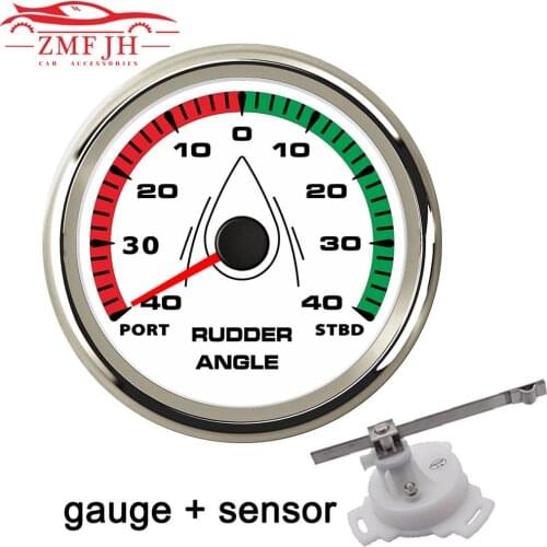 Marine Boat 85mm Rudder Angle Indicator Gauge 0-190ohm Waterproof Rudder Angle Meter with Sensor 7Color Backlight For Vessels