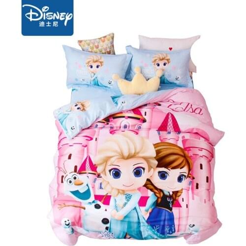 Queen size Frozen ELSA bedding set for girls bedroom decor single comforter cover fitted sheet 3-5pcs home textile free shipping
