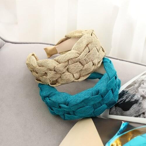 Korea Satin Print Flower Ruffle Top knot Retro Hair Accessories Hair Band Hair Bows Flower Crown Headbands For Women 4