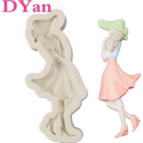 Summer Small Fresh Girl Side Shape Fondant Silicone Mold Chocolate Mold DIY Cake Baking Decoration Mold A1653