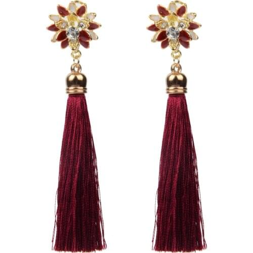 LFPU Fashion Women Statement Earrings Tassel Multicolored Hot Charm Dangle Drop Earrings Boho Bohemian Jewelry