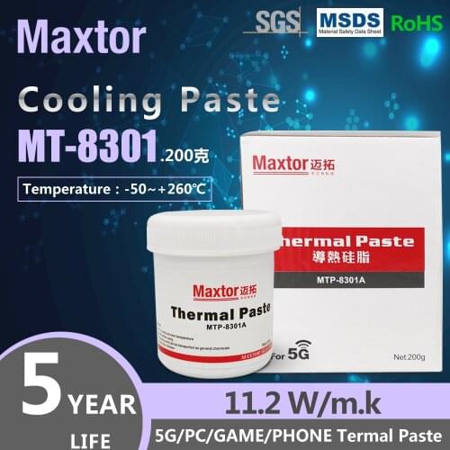 Maxtor Thermal Paste 11.2W/mk Grease for AMD Intel Processor CPU Cooler Computer Cooling Fan VGA GPU Compound Heatsink Plaster