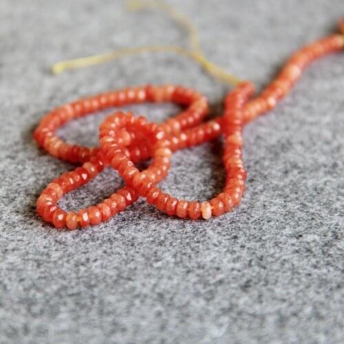 Min Order1) 2*4mm Fashion Orange Chalcedony Beads Faceted Abacus Stone DIY Beads Ornaments 15inch Beads Jewelry Making Design