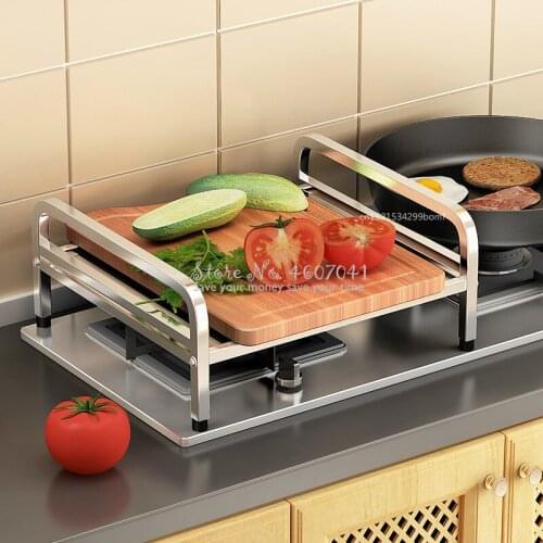 Multifunction Kitchen Storage Rack High Temperature Induction Cooker / Gas Stove Holder Cutting Board Rack Easy To Clean