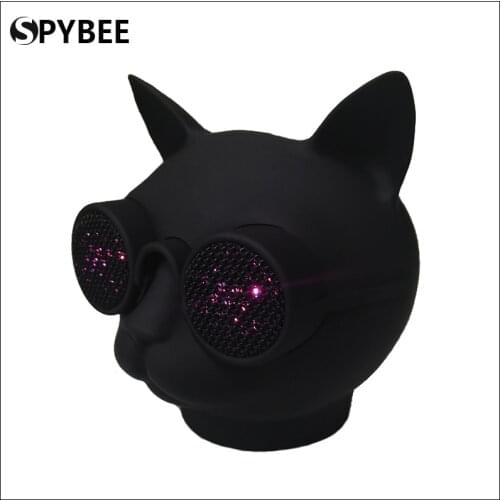 Fashion Cat Head Bluetooth Speaker Portable Music Wireless Speaker with Colorful Led Light 3D Stereo Subwoofer Support TF Card