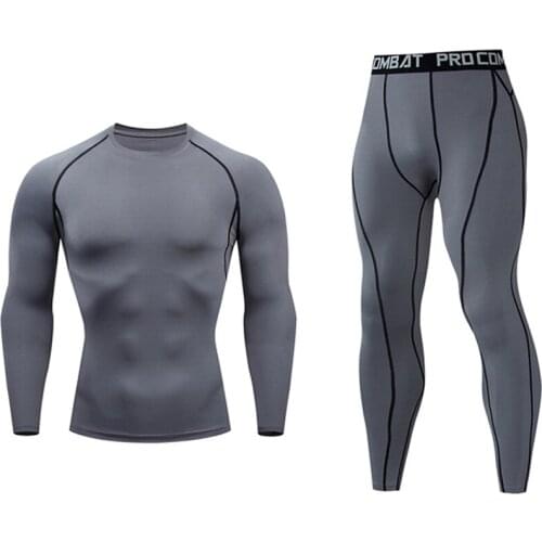 Men Compression Long sleeve Shirt Crossfit T-shirt Pants Sweatshirt Sweat suits MMA rashgard kit Jogging suits S-4XL