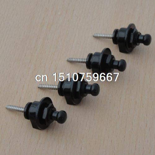 New 4PCS Round Head Black Strap Locks Knobs For Fender Gibson Straplok