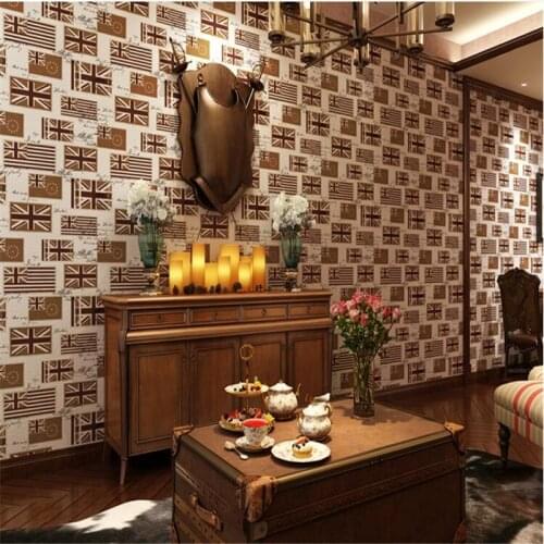 Beibehang Retro fashion logo high-end wallpaper bedroom living room TV background wall papel de parede 3d wallpaper papier peint