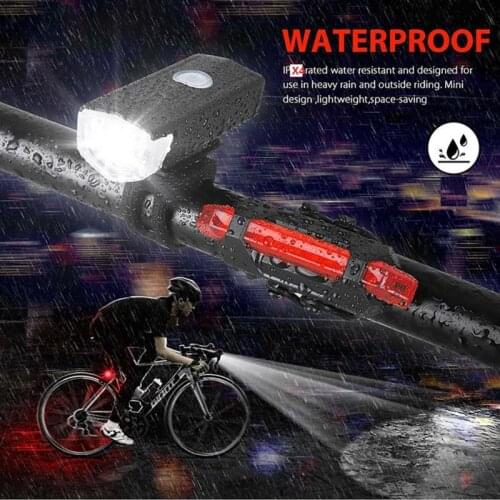 Bicycle Headlight Front Light USB Rechargeable High-brightness Light Taillight 300 Lumens LED Cycling Lamp Bike Accessories