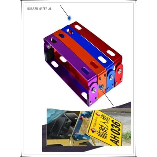 Motorcycle Automobile Adjustable Angle Metal License Plate Holder Bracket 6 Color Aluminum License Plate Bracket for KTM moto