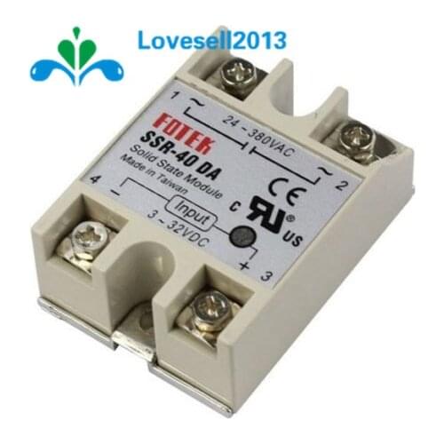 24V-380V 40A 250V SSR-40 DA Solid State Relay Module 3-32V DC To AC