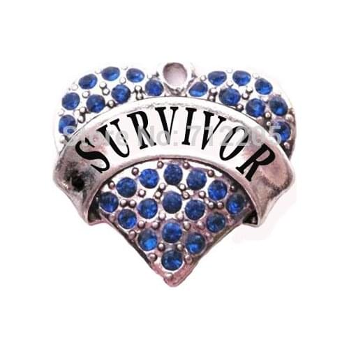 Rhodium plated best-selling SURVIVOR Crystal Heart Family Pendant(P100162)
