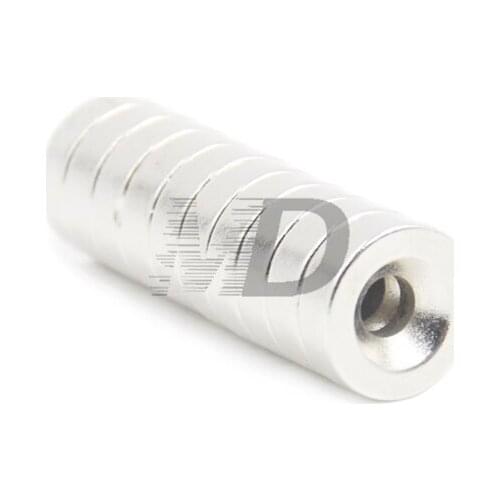 20pcs Super Strong Round Neodymium Countersunk Ring Magnets 15mm x 3mm Hole: 3mm N50 Neodymium Magnet Free Shipping