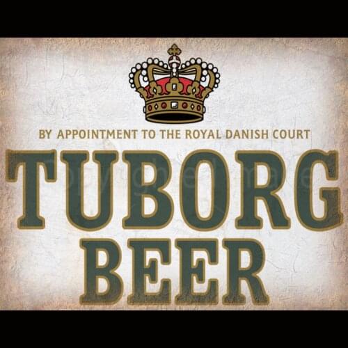 TUBORG BEER VINTAGE METAL TIN SIGN POSTER WALL PLAQUE