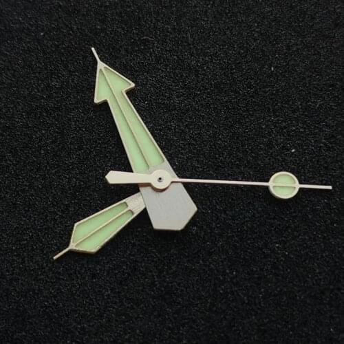 For Seiko NH35A/NH36A Movement Watch Hamds Watch Parts Golden Brushed Stainless Luminous Watch Hands Suitable For SKX/SBBN Watch