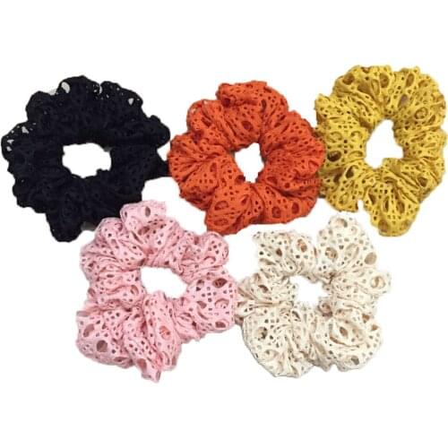 Free shipping Hollow lace flower womens Hair Scrunchies korean style hair bands girls Headband Accessories