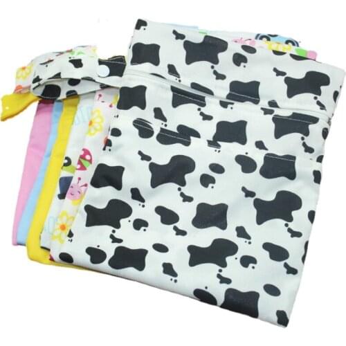 20*25CM6 Color Small Number Double Layer Zipper Waterproof Diaper Bag Zipper Garbage Bag Infant Nursing Diaper Buggy Bag M4