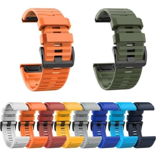 26mm Silicone Sports Watch Wrist Strap Band for Garmin Fenix 6X 5X 3 HR D2 Bravo Wearable Devices Smart Accessories