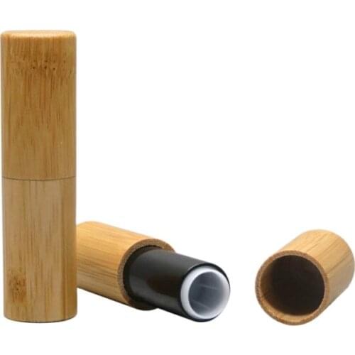 4.2G Bamboo Empty Lip Balm Container DIY Bamboo Lipstick Tube 12.1mm Cosmetic Lip Rouge Refillable Tube 20pcs/lot
