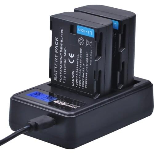 2x DMW-BLF19E DMW-BLF19 DMW-BLF19PP Battery BLF19 BLF19E + Dual USB Charger for Panasonic Lumix GH3 GH4 GH5 DMC-GH3 DMC-GH4 GH3K