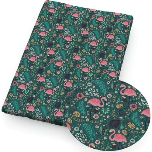 David accessories 50*150cm Flamingo Bird 4 Ways Stretch Double Brushed Poly knit Fabric Sewing DIY Clothes Quilting,c10711