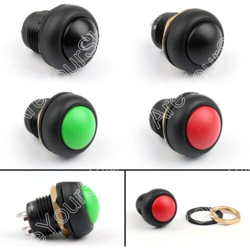 Areyourshop Push Button Switch 12mm ON/OFF Reset Industrial Grade with Waterproof 5A 250VAC / 8A 125