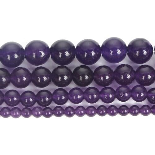 Natural Stone Beads Imitate Amethyst Crystal Round Loose Beads For Jewelry Making DIY Bracelets Accessories Beads 6/8/10MM