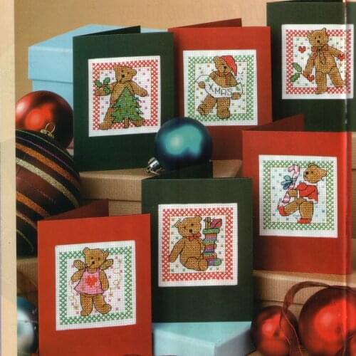 CD046 Cross Stitch Kit Package Greeting Cards Needlework Counted Cross-Stitching Kits Christmas Mothers Fathers Day Birthday