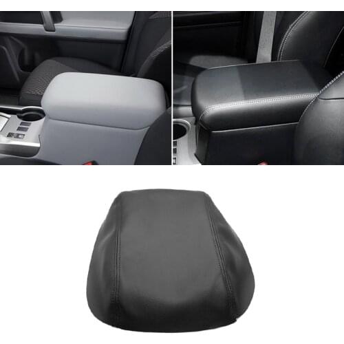 Center Armrest Leather Cover For Toyota 4Runner 2010 2011 2012 2013 2014 2015 2016 2017 2018 Central Armrest Box Skin Cover Trim