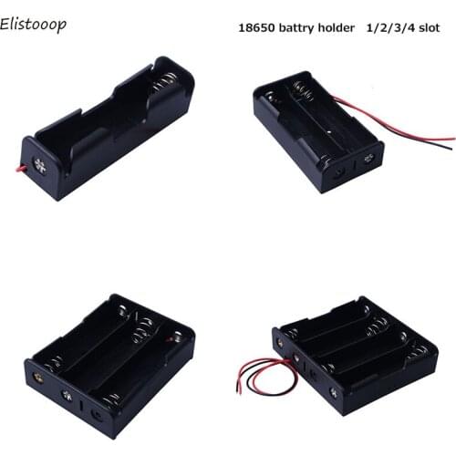 18650 Battery Case Holder DIY Storage Box Plastic Housing Power Rechargeable Holder 1 2 3 4 Slot With Wire Leads