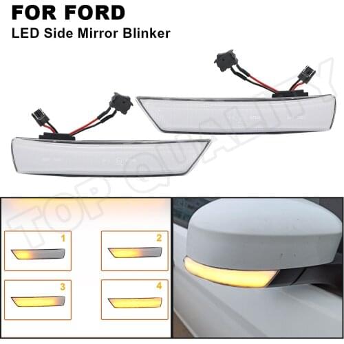 For Ford Focus II facelift Focus III Mondeo IV Dynamic LED Turn Signal Light Sequential Side Mirror Arrow Indicator Amber