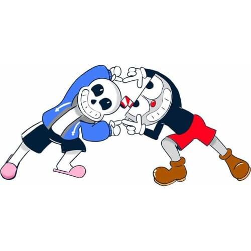 EARLFAMILY 13cm x 6.4cm for Cuphead Car Stickers Trunk Laptop Decoration Car Door Windshield Vinyl Waterproof Anime Decal