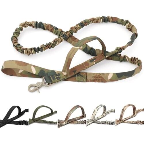 Tactical Bungee Dog Leash 2 Handle Quick Release Cat Dog Pet Leash Elastic Leads Rope Military Dog Training Leashes Dog Supplies
