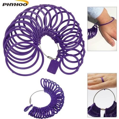 Purple Plastic Ring size measuring bracelet size measuring circle Jewelry making tool