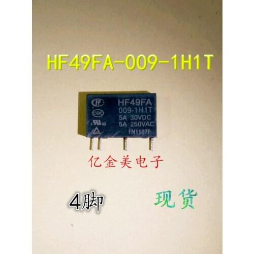 HF49FA-009-1H1T Relay 4-pin 9VDC 5A HF49FA-009-1H1