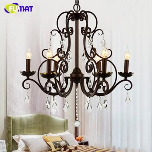 FUMAT K9 Crystal Chandeliers European Style Creative Suspension Light For Living Room Dining Room Art Crystal Metal Chandeliers