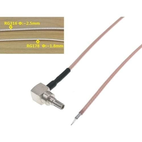 CRC9 Male To PCB SOLDER Pigtail Cable RG178 Or RG316 LOW LOSS 8" 20CM