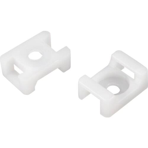 Uxcell White Nylon Cable Tie Mount Base 9.2mm Hole Width Saddle Type Wire Holder 6.5mm Screw Hole 23x16x10mm 52Pcs/lot