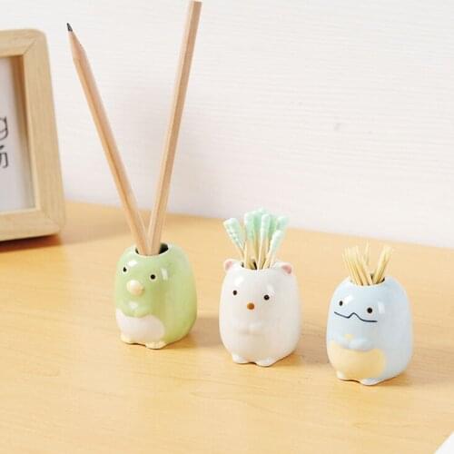 Ceramic Toothbrush Toothpick Pencil Holder Storage Spoon Holder Mini Plant Pot