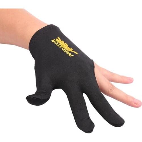 Snooker Billiard Cue Gloves Lycra Fabrics Embroidery Left Hand Open Pool Billiards Three Finger Billiard Glove Fitness Accessor