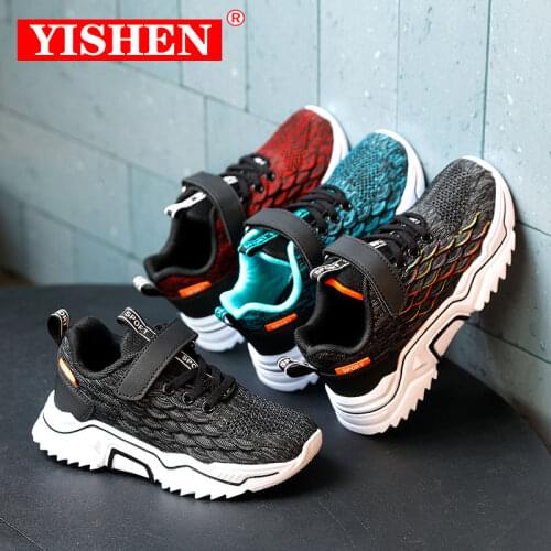 YISHEN Children Shoes Lightweight Sports Breathable Mesh Boys Sneakers Running Non-slip Shoes Basketball Kids Shoes Zapatillas