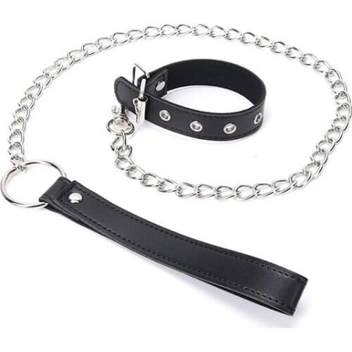 MaryXiong PU Leather Penis Rings with Leash Sleeves Cockring Cock Ring S&M Sex Toy for Couple Men Cock Extender Male Sex Product
